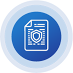 Ícone de um documento com escudo no centro, representando segurança ou proteção de dados