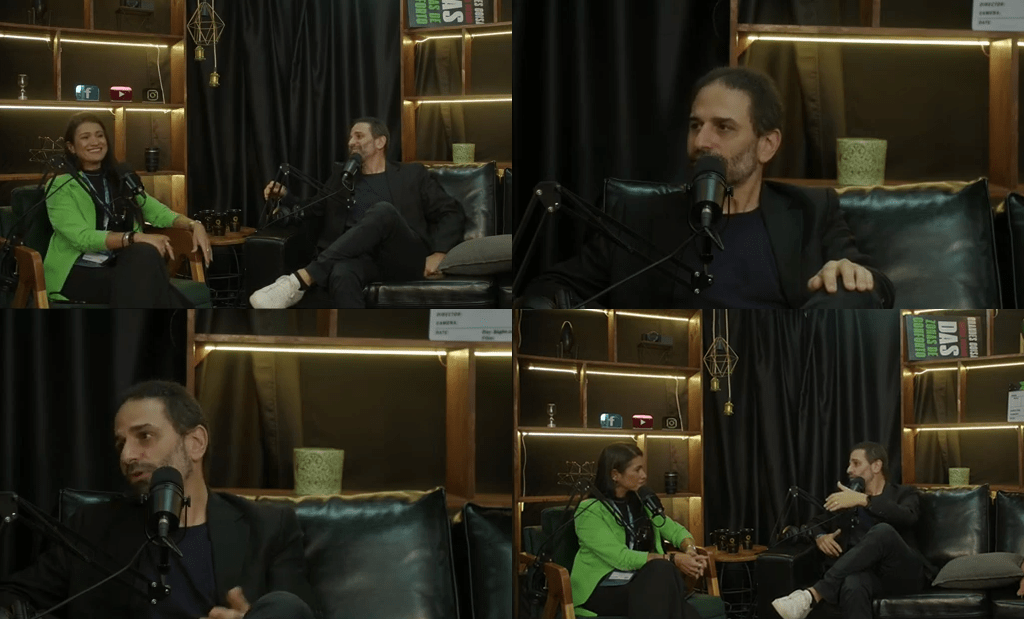 Digital. Imagens de alguns cortes da entrevista da EqualWeb Brasil, Marcelo Herskovits, e Rafa Reis no episódio especial do podcast AliniCast.
